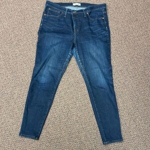 Madewell Deep Indigo 9” High Rise Skinny Jeans